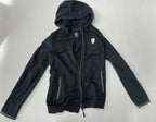Puma Zip Up Hoodie Small Black Mesh and Synthetic Fabric