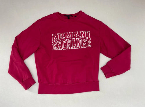 Armani Exchange Sweatshirt Extra Small Red Cotton