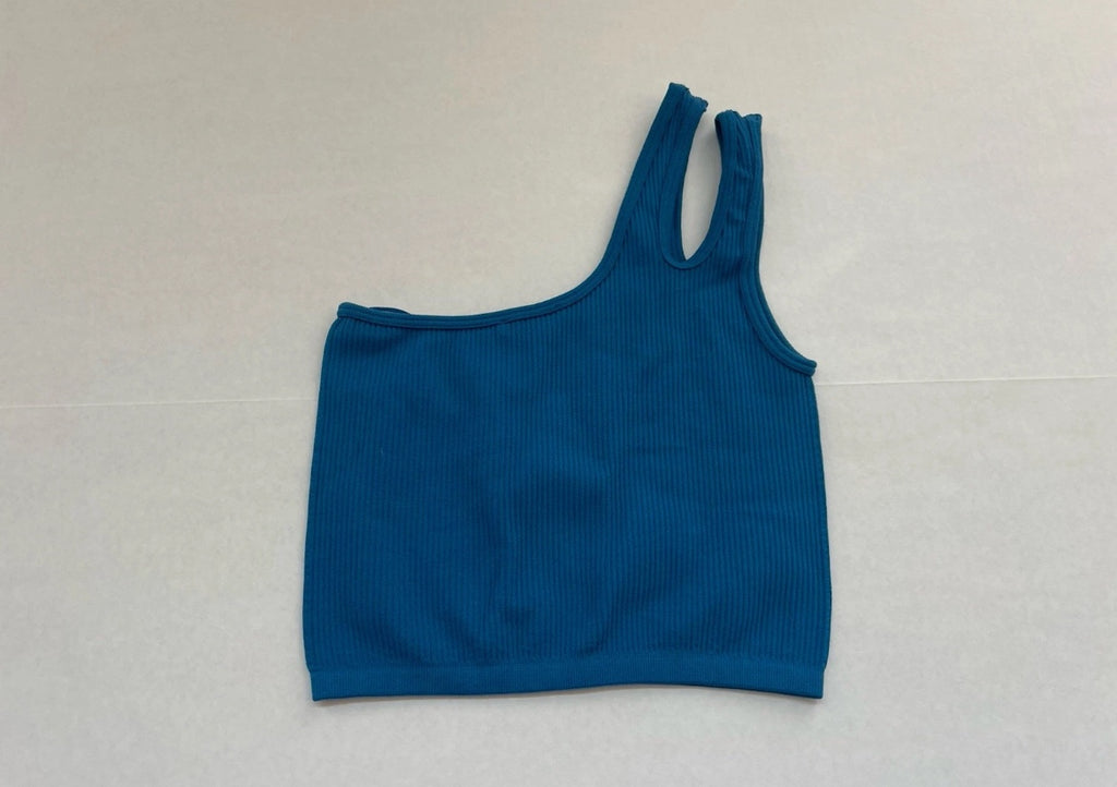Zara Tank Top Extra Small Blue Cotton/Polyester Blend