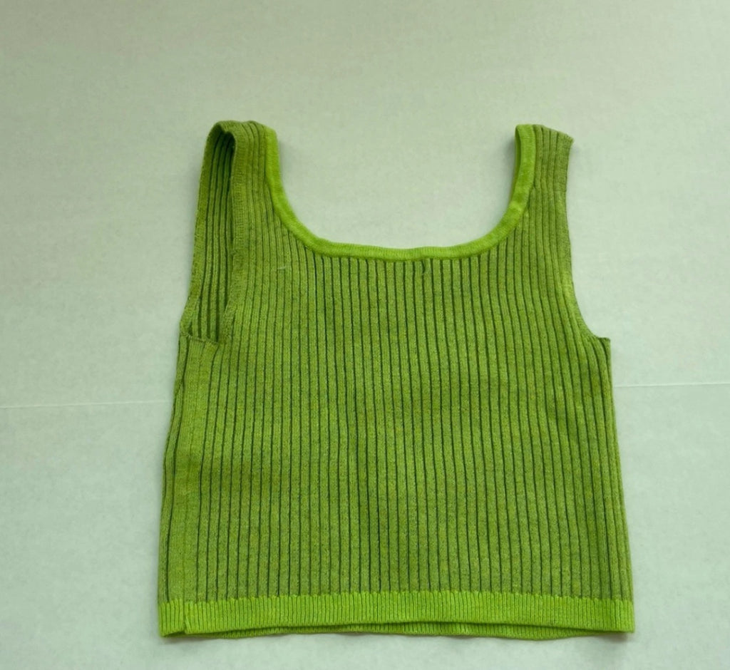 Wild Fable Tank Top Extra Small Lime Green Knitted Fabric