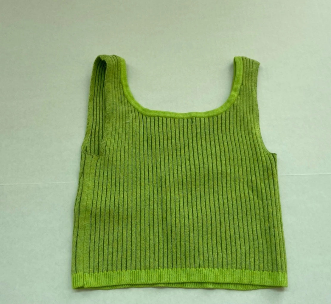 Wild Fable Tank Top Extra Small Lime Green Knitted Fabric