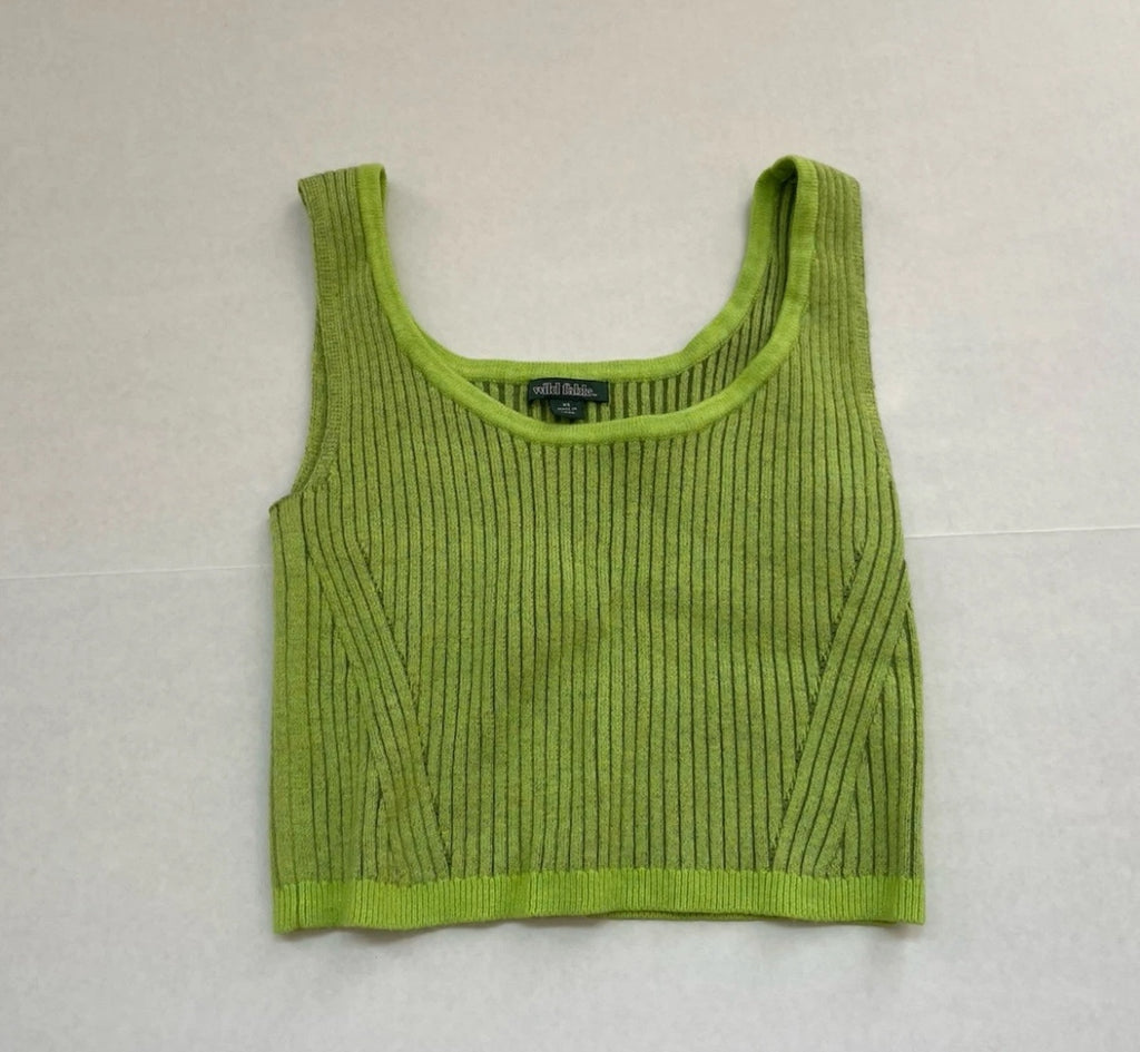 Wild Fable Tank Top Extra Small Lime Green Knitted Fabric