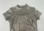 Fashion Nova Bodysuit Small Gray with Metallic Stretchy Fabric