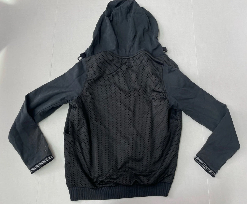 Puma Zip Up Hoodie Small Black Mesh and Synthetic Fabric