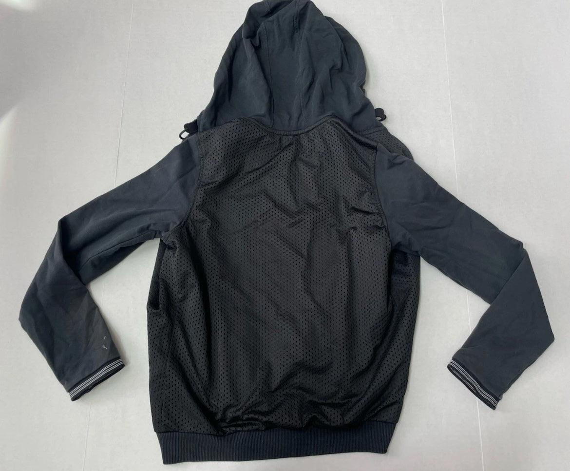Puma Zip Up Hoodie Small Black Mesh and Synthetic Fabric
