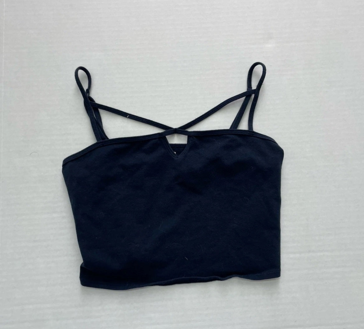 Hollister Tank Top Medium Navy Blue Cotton