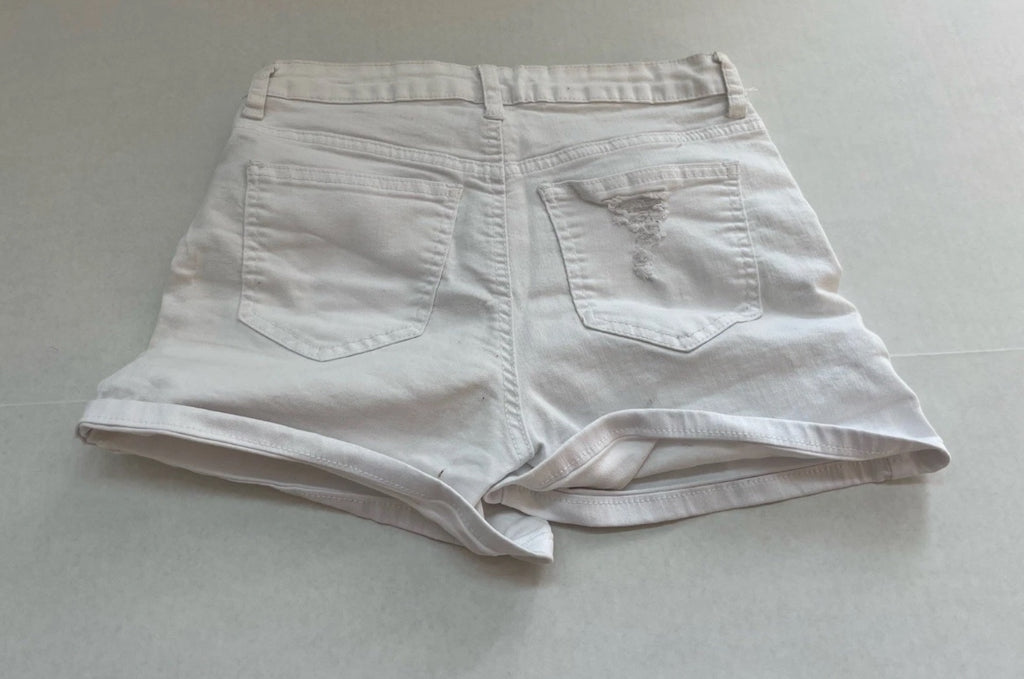 Wax Jean Denim Shorts Small White