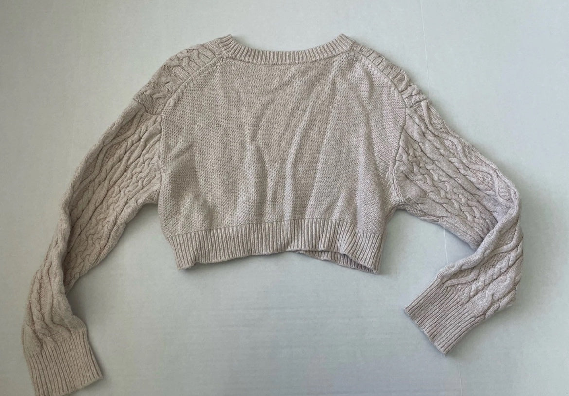 Garage Crop Top Extra Small Beige Knitted fabric