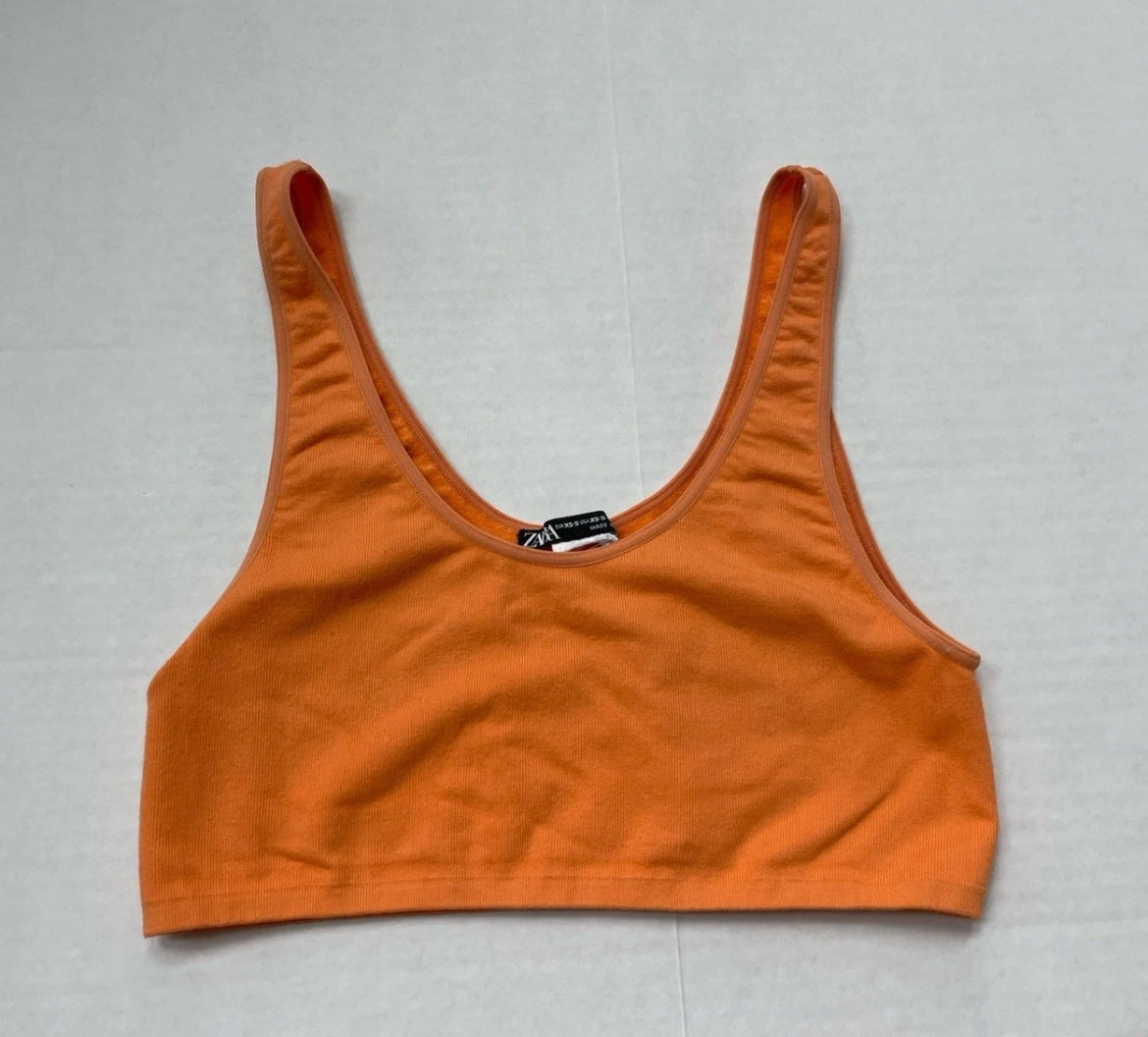 Zara Tank Top Extra Small Orange