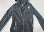 Puma Zip Up Hoodie Small Black Mesh and Synthetic Fabric