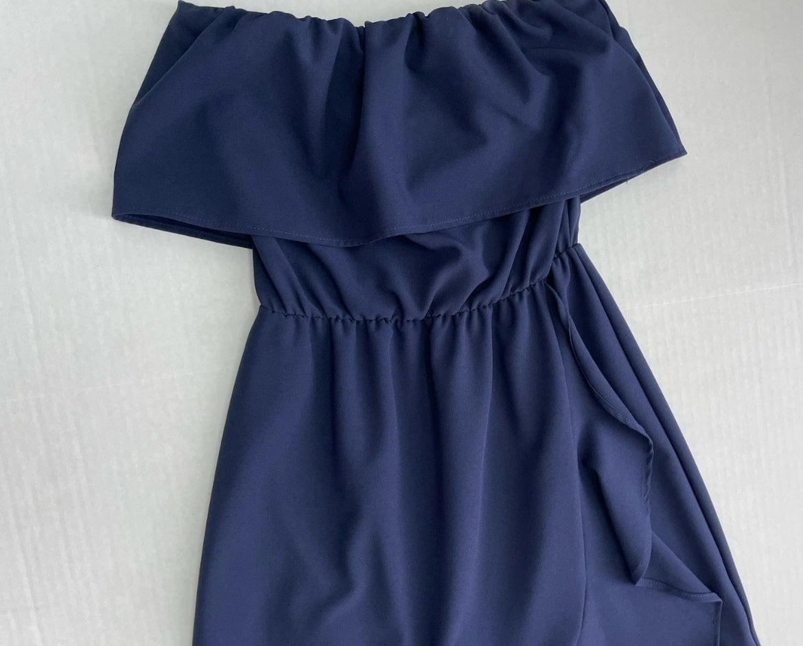 Lisa & Lucy Maxi Dress Extra Small Navy BlueLinen