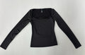 Forever 21 Long Sleeve Top Extra Small Black Polyester/spandex