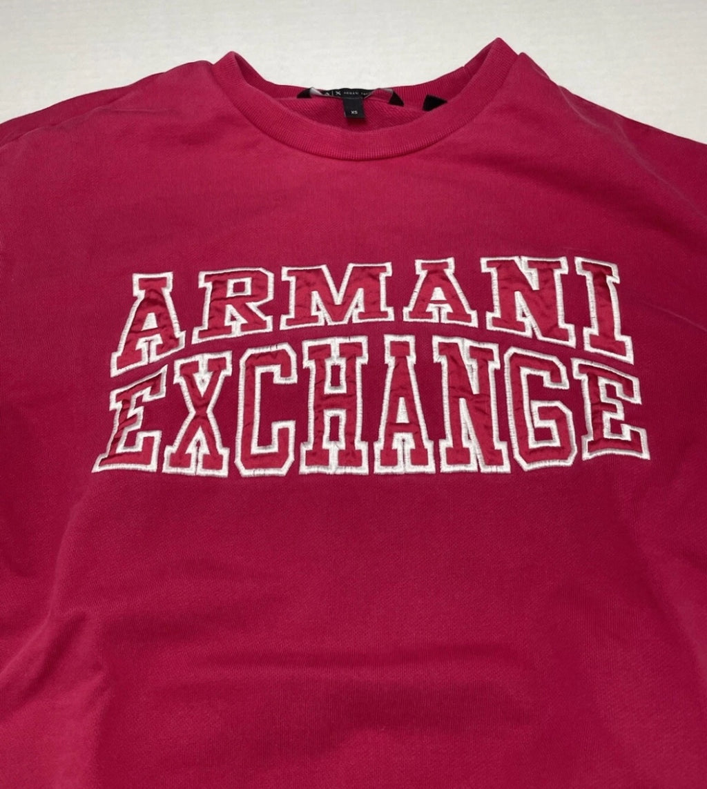 Armani Exchange Sweatshirt Extra Small Red Cotton