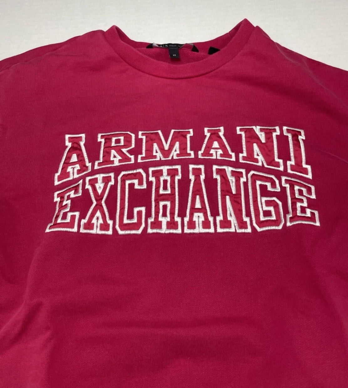 Armani Exchange Sweatshirt Extra Small Red Cotton