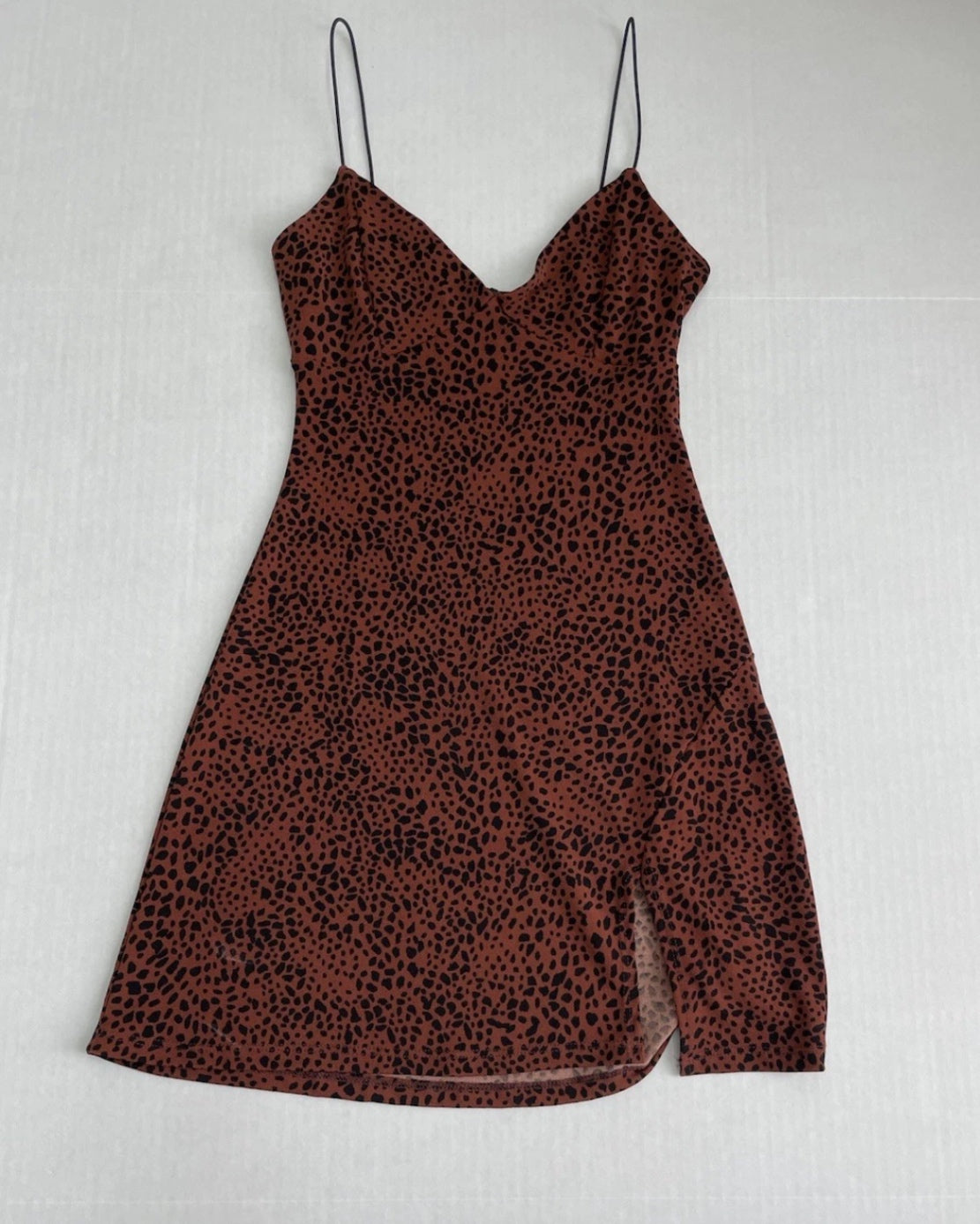 Windsor Slip Dress Extra Small Brown with black spotsPolyester