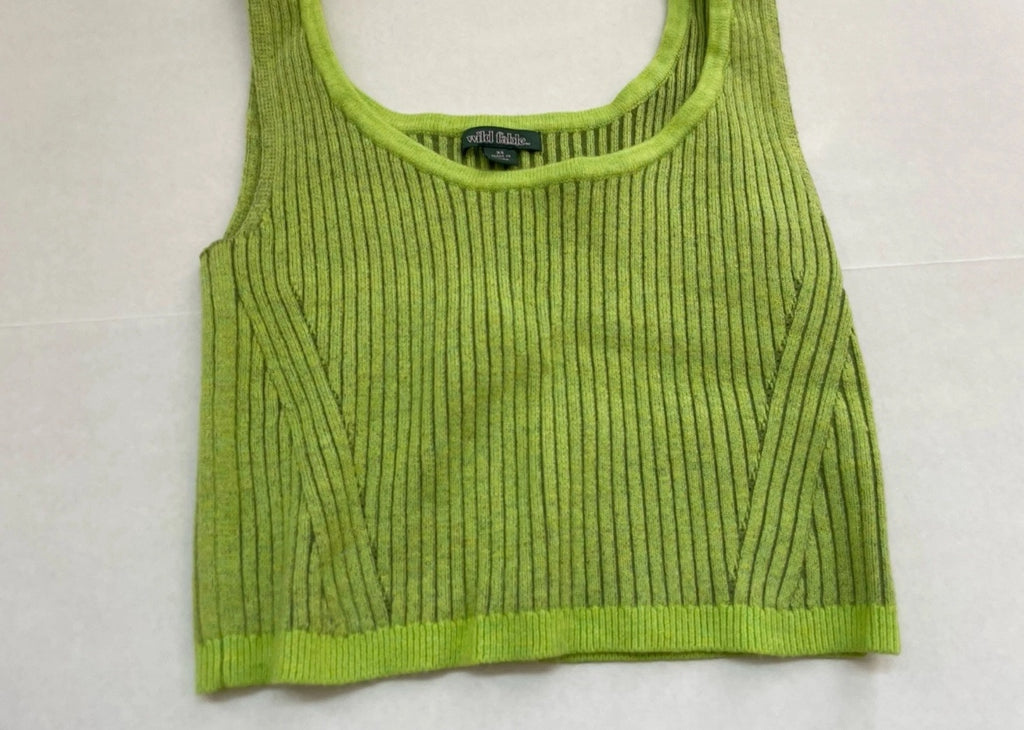 Wild Fable Tank Top Extra Small Lime Green Knitted Fabric