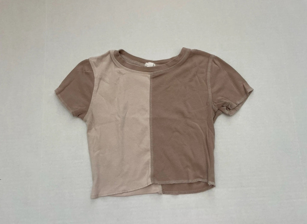 Garage Short Sleeve Extra Small Beige and Taupe