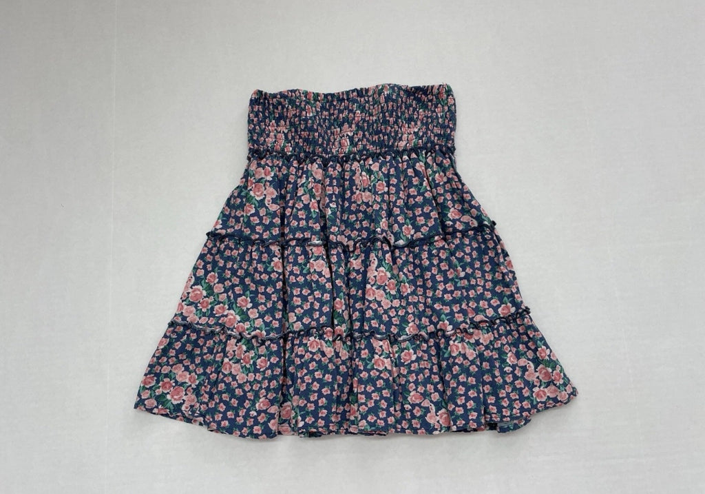 American Eagle Skirt Extra Small Navy blue with pink and green floral pattern Viscose