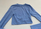 Forever 21 Long Sleeve Top Extra Small Blue Cotton/Polyester/Spandex