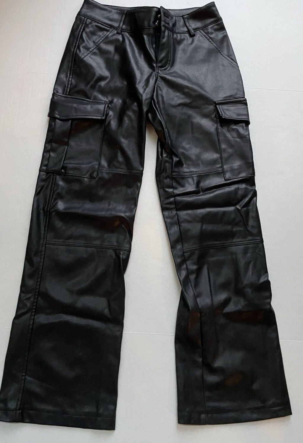 Pacsun Cargo Leather Pants Small Black Faux Leather
