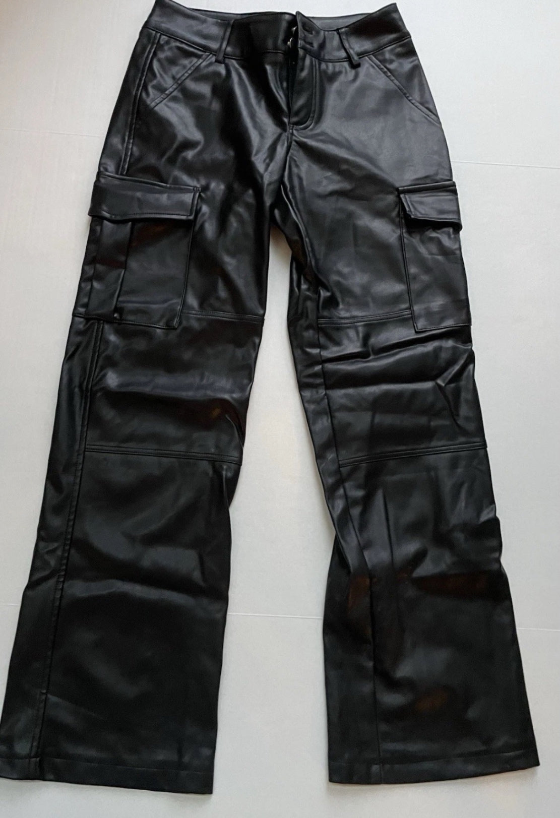 Pacsun Cargo Leather Pants Small Black Faux Leather