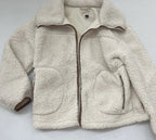 Universal Thread Zip Up Sherpa Jacket Medium Cream Fleece/Polyester/Sherpa