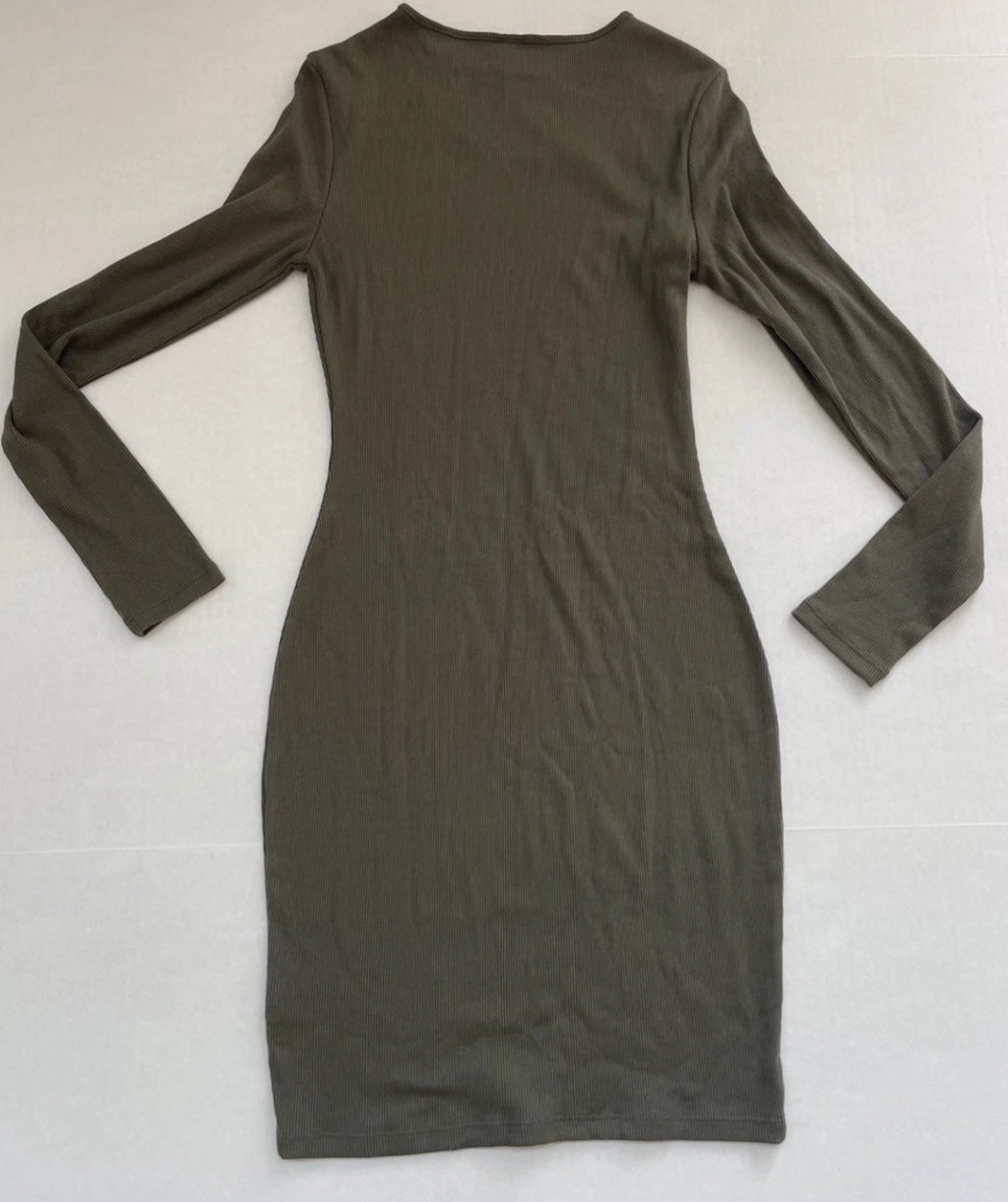 Wild Fable Long Sleeve Dress Extra Small Olive Green Cotton/Polyester/Nylon/Spandex