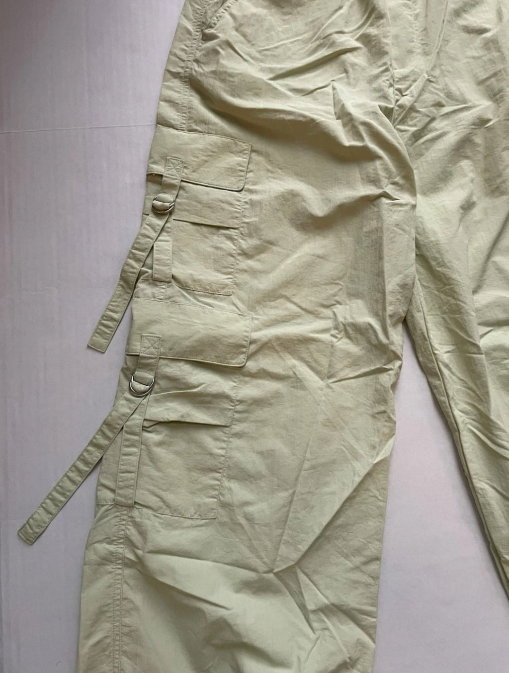 Zara Cargo Pants Extra Small Light Green Polyamide