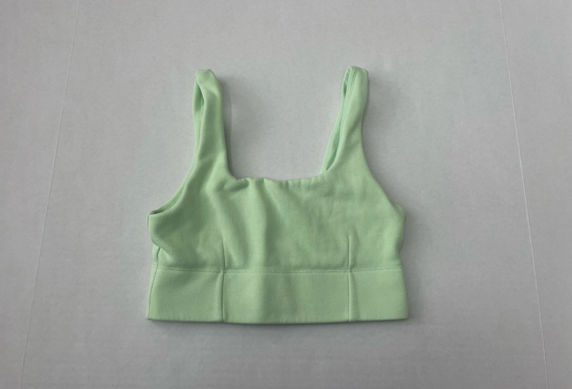 Fabletics Crop Top Extra Small Light Green Cotton/Polyester