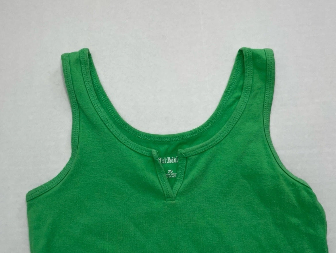 Wild Fable Crop Top Extra Small Green Cotton