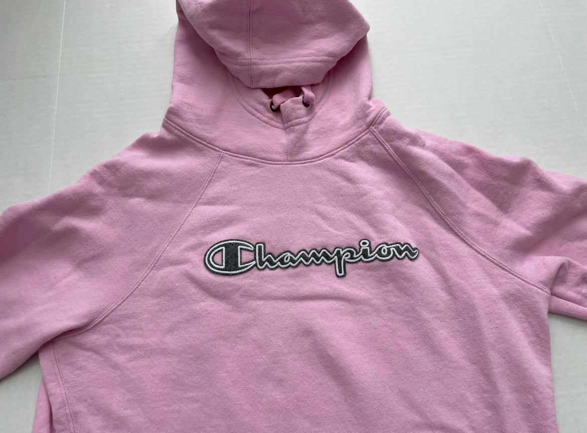 Champion Hoodie Small Pink Cotton/Polyester