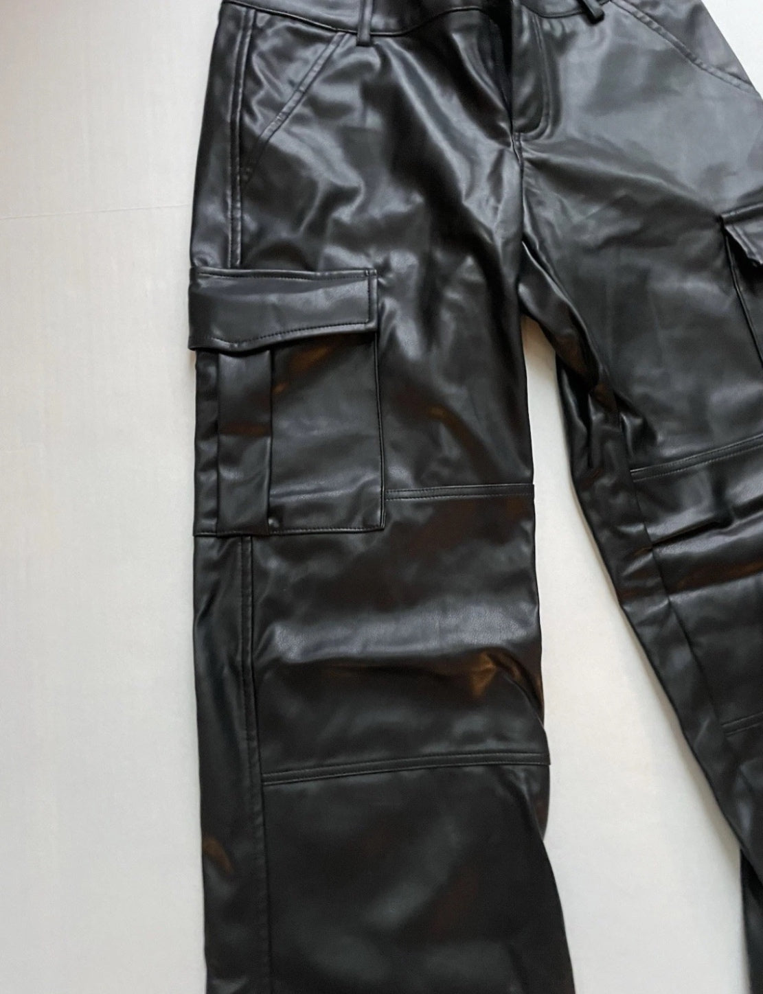 Pacsun Cargo Leather Pants Small Black Faux Leather