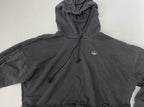 Adidas Cropped Hoodie Small Black Cotton/Polyester