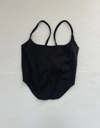 Forever 21 Tank Top Medium Black Satin/Polyester