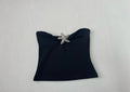 Divided Strapless Top Extra Extra Small Black Polyester