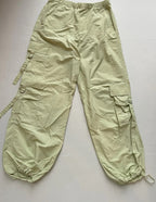 Zara Cargo Pants Extra Small Light Green Polyamide