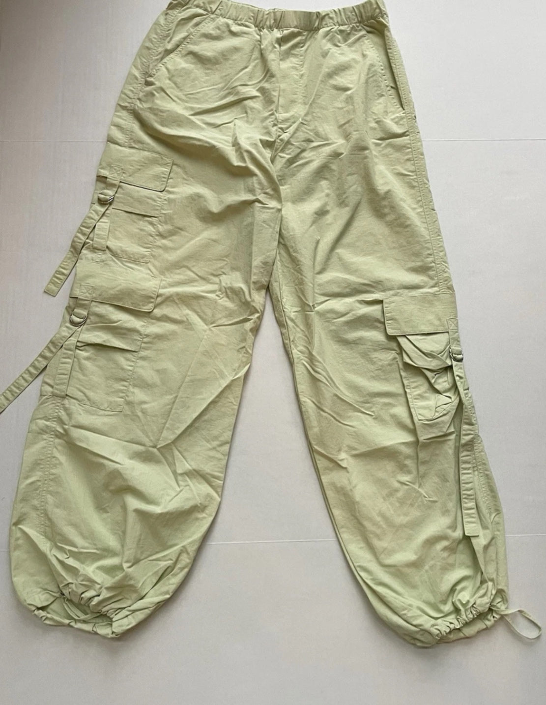 Zara Cargo Pants Extra Small Light Green Polyamide