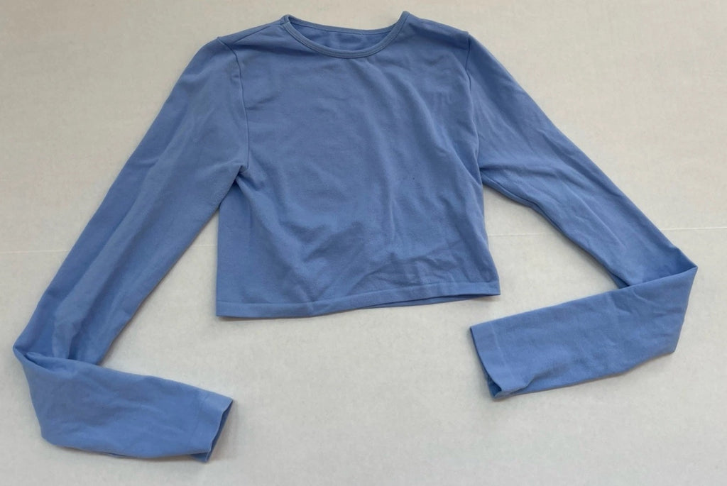 Forever 21 Long Sleeve Top Extra Small Blue Cotton/Polyester/Spandex