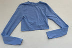 Forever 21 Long Sleeve Top Extra Small Blue Cotton/Polyester/Spandex
