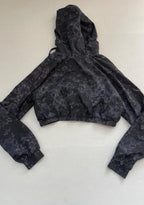 Forever 21 Zip Up Wind Breaker Medium Black and Gray Camouflage Synthetic/Polyester