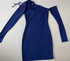 Fashion Nova Slim Mini Dress Small Blue Cotton/Polyester/Nylon/Spandex
