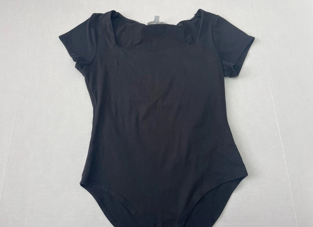 Gaze Bodysuit Small Black Polyester/Spandex