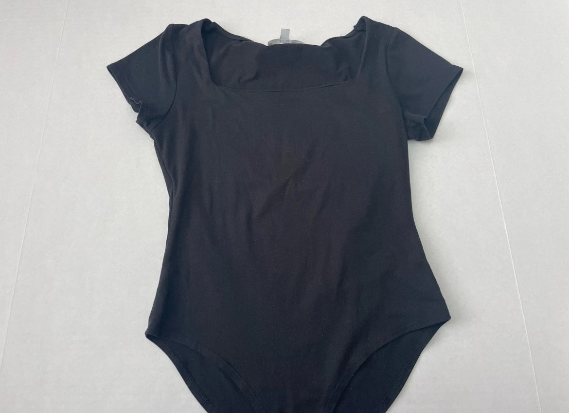 Gaze Bodysuit Small Black Polyester/Spandex