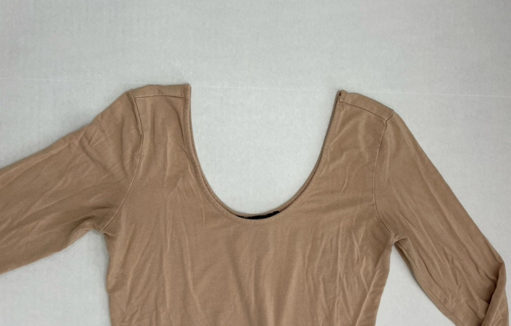 Forever 21 Bodysuit Small Beige Polyester