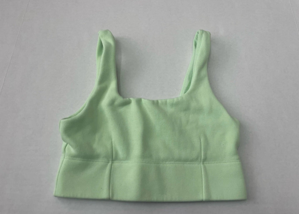 Fabletics Crop Top Extra Small Light Green Cotton/Polyester