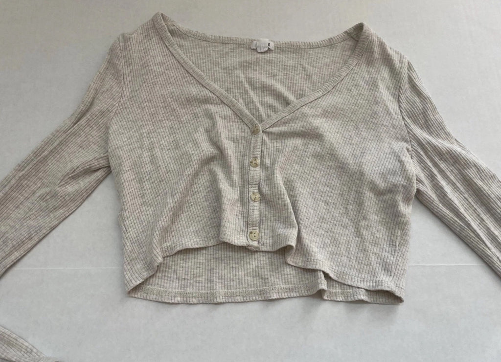 Garage Long Sleeve Top Extra Small Beige Spandex/Rayon