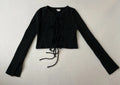 Kimchi Blue Long Sleeve Crop Top Extra Small Black Knitted/Polyester