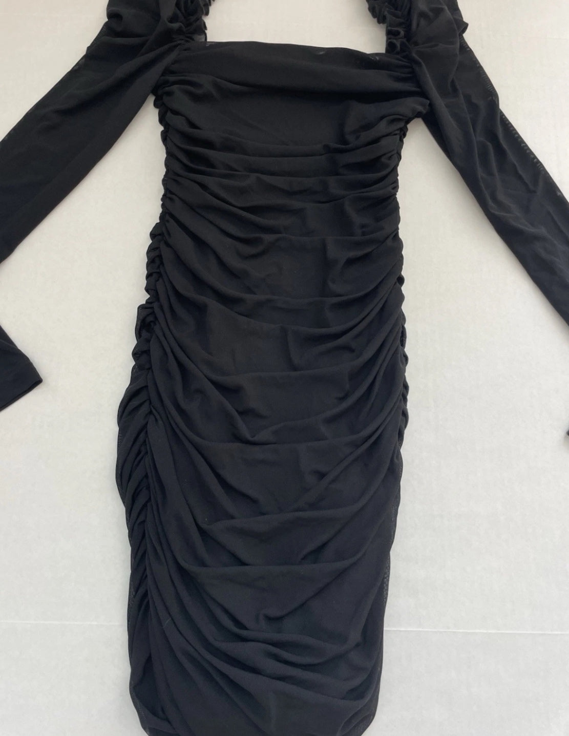 SHEIN Long Sleeve Dress Extra Extra Small Black Nylon