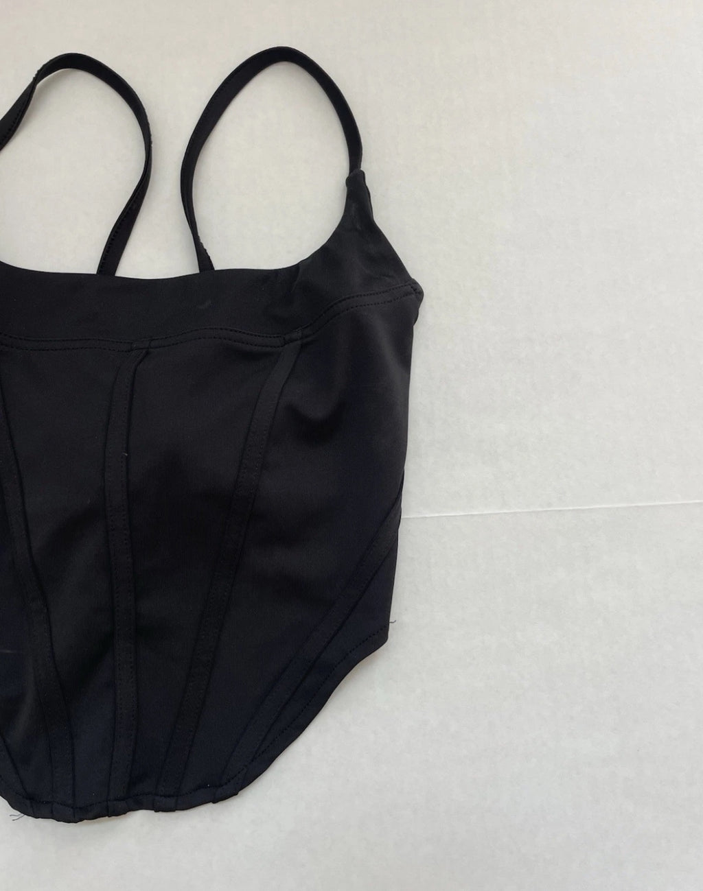 Forever 21 Tank Top Medium Black Satin/Polyester