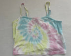 Divided Crop Top Small Pastel multicolor (pink, blue, yellow) Cotton